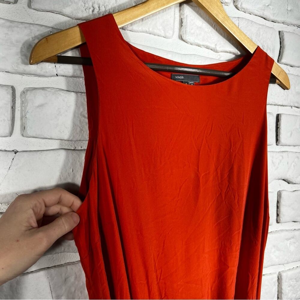 Vince Silk Blend Orange Mini Dress Size Small - Picture 7 of 10